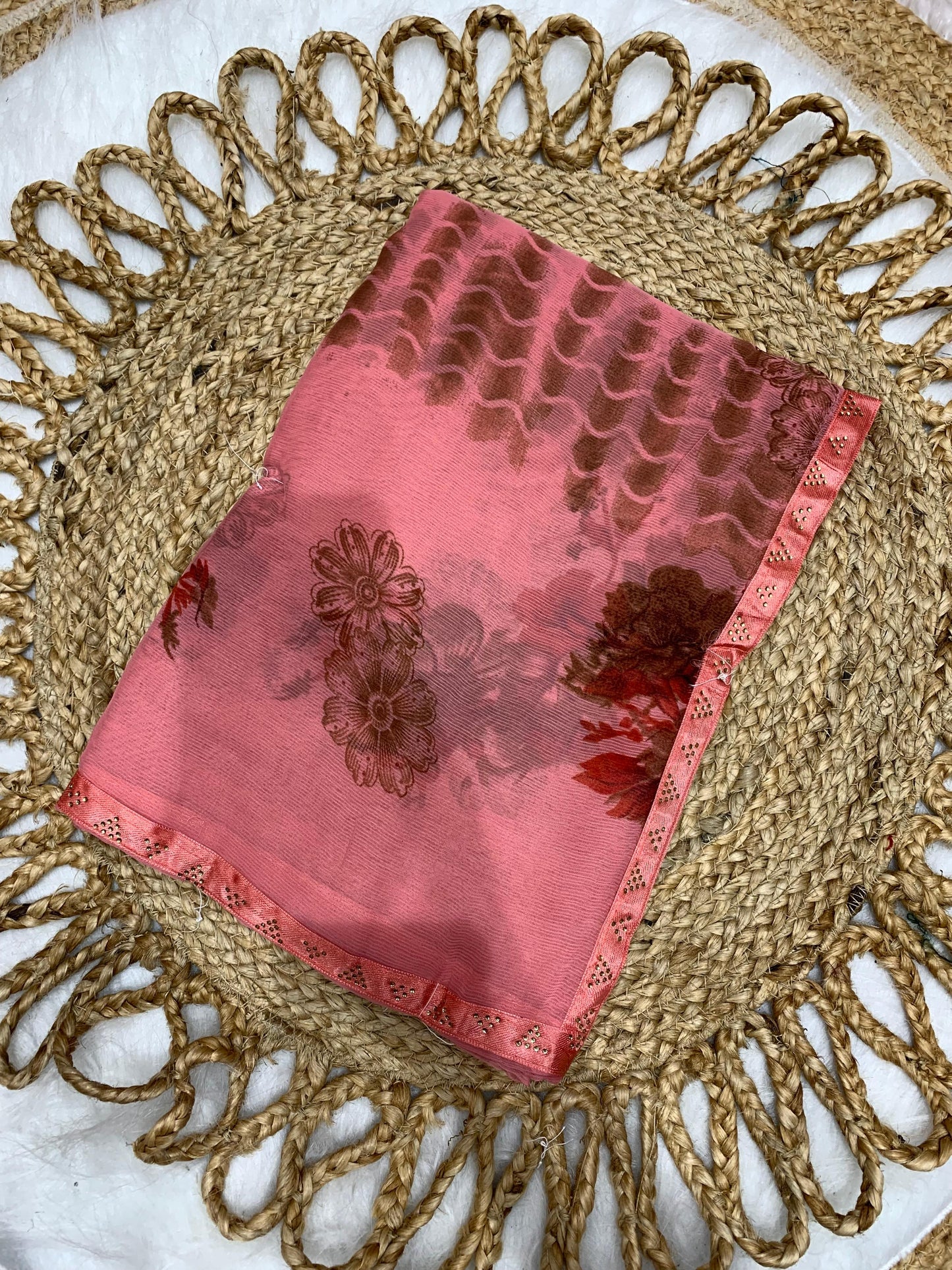 SV-LOCKDOWN 60 GRAM CHIFFON SAREE WITH SIROSKI BORDER