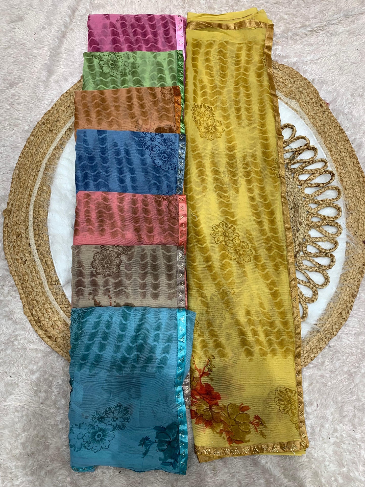 SV-LOCKDOWN 60 GRAM CHIFFON SAREE WITH SIROSKI BORDER