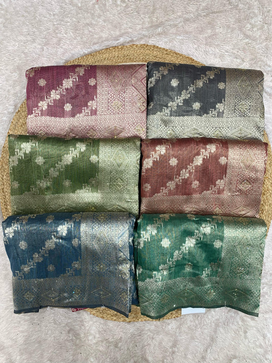 BS-BANSAL PREMIUM COTTON SILK SARE WITH MEENAKARI WORK WITH LAHERIA PATTERN AND LIGHT WEIGHT SAREE WITH RICH PALLU WITH SWAROSKI WORK