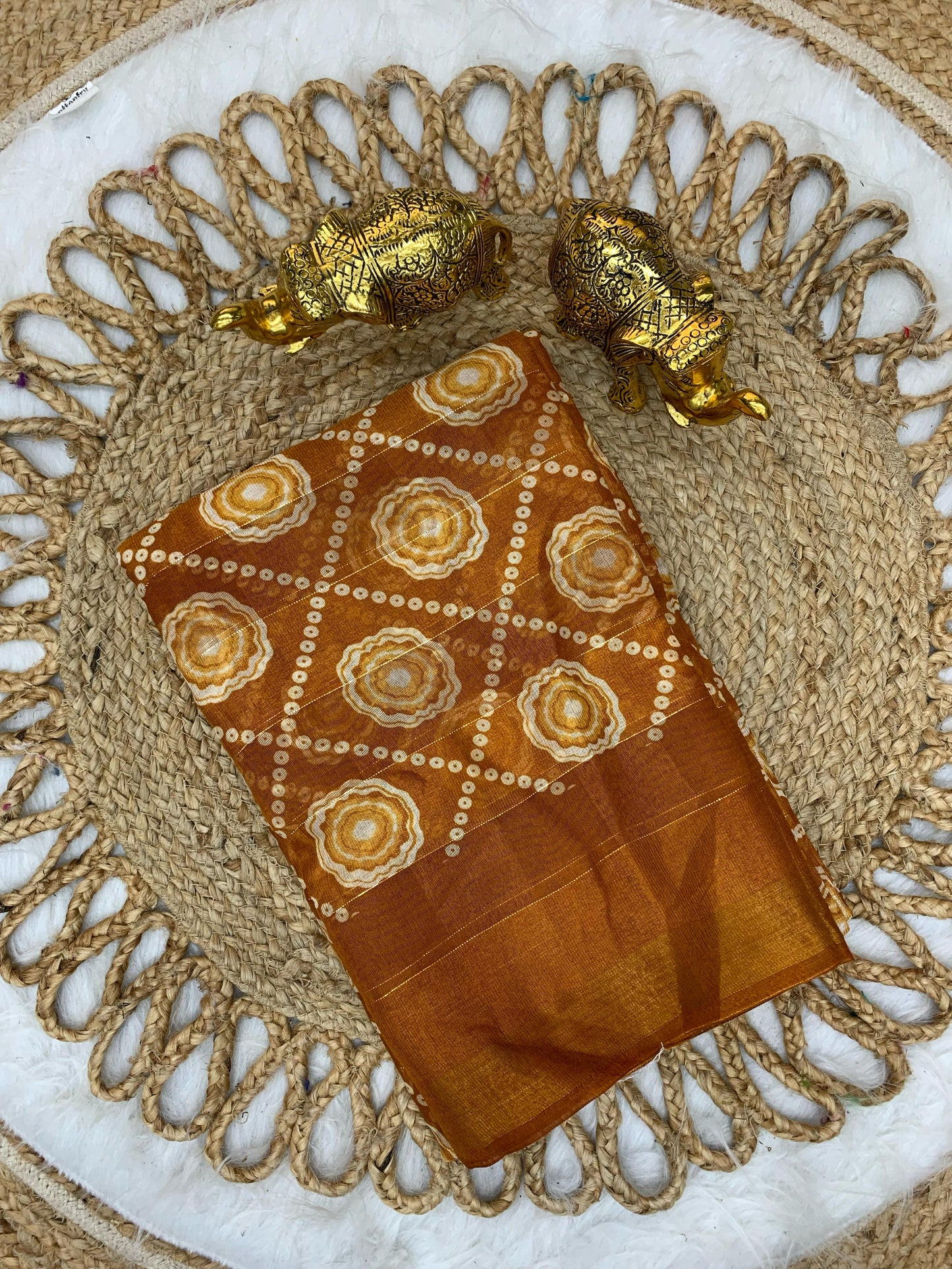 CP-7061 LINEN COTTON SAREE WITH BEAUTIFU PRINT