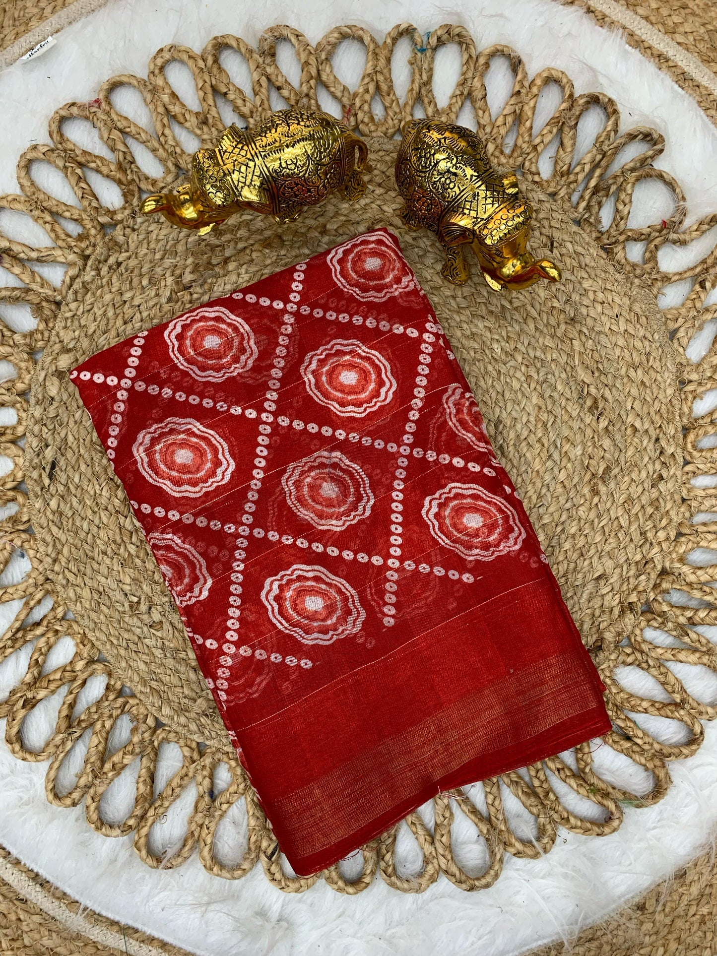 CP-7061 LINEN COTTON SAREE WITH BEAUTIFU PRINT