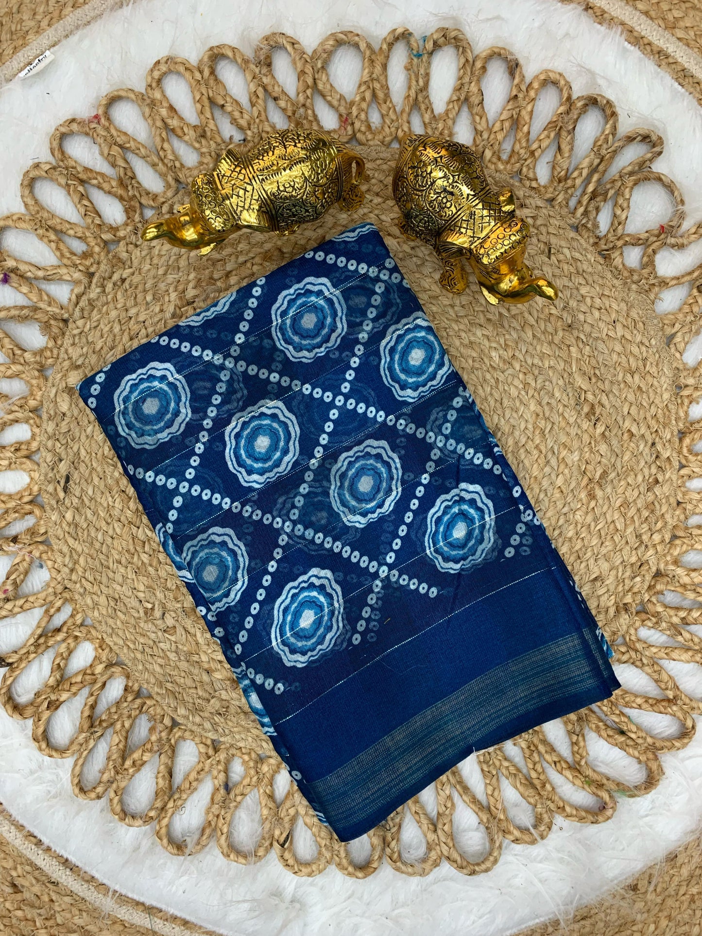 CP-7061 LINEN COTTON SAREE WITH BEAUTIFU PRINT