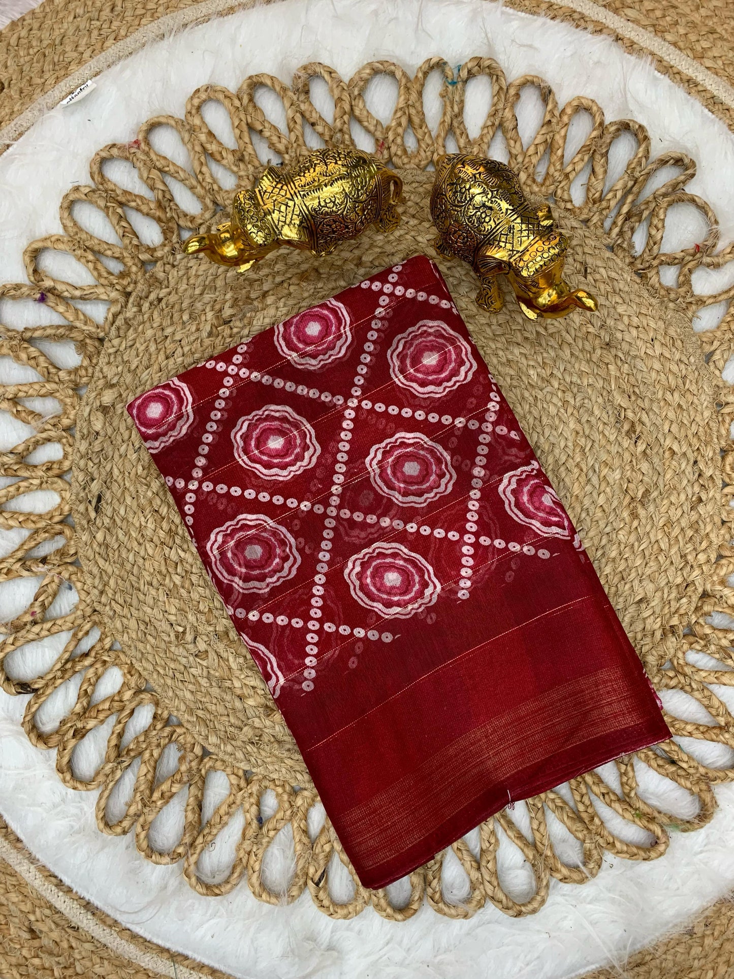 CP-7061 LINEN COTTON SAREE WITH BEAUTIFU PRINT