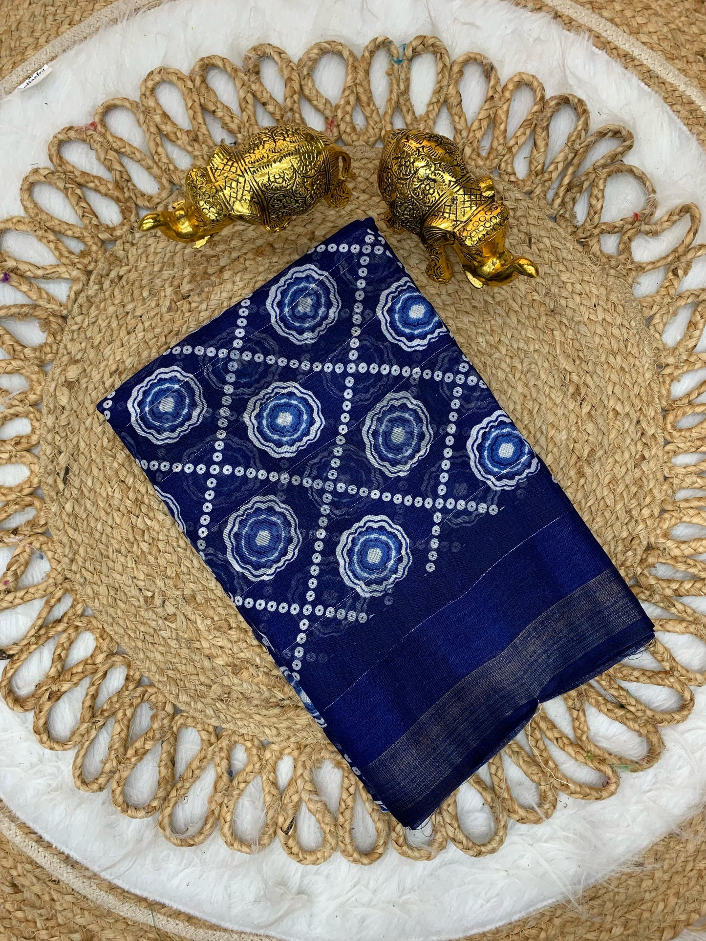 CP-7061 LINEN COTTON SAREE WITH BEAUTIFU PRINT