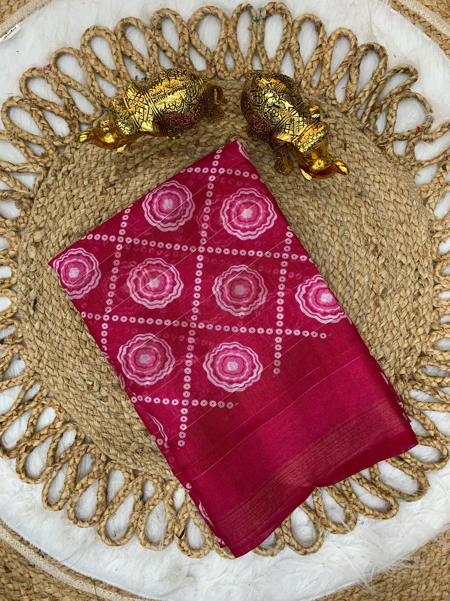 CP-7061 LINEN COTTON SAREE WITH BEAUTIFU PRINT