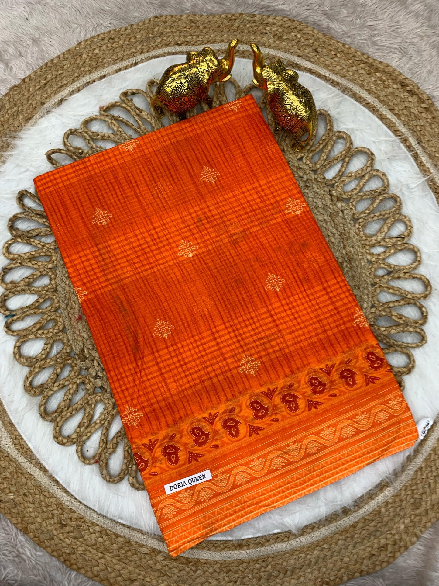 CT-DORIA-CHUNRI SUITI COTTON SAREE WITH CHUNRI PRINT WITH MOTI WORK ALL OVER