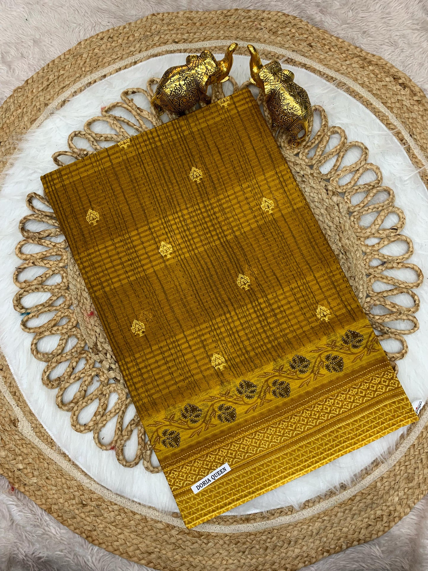 CT-DORIA-QUEEN PURE SUTI COTTON SAREE WITH BEAUTIFULL PRINT FLOWER AND CHEX PATTERN