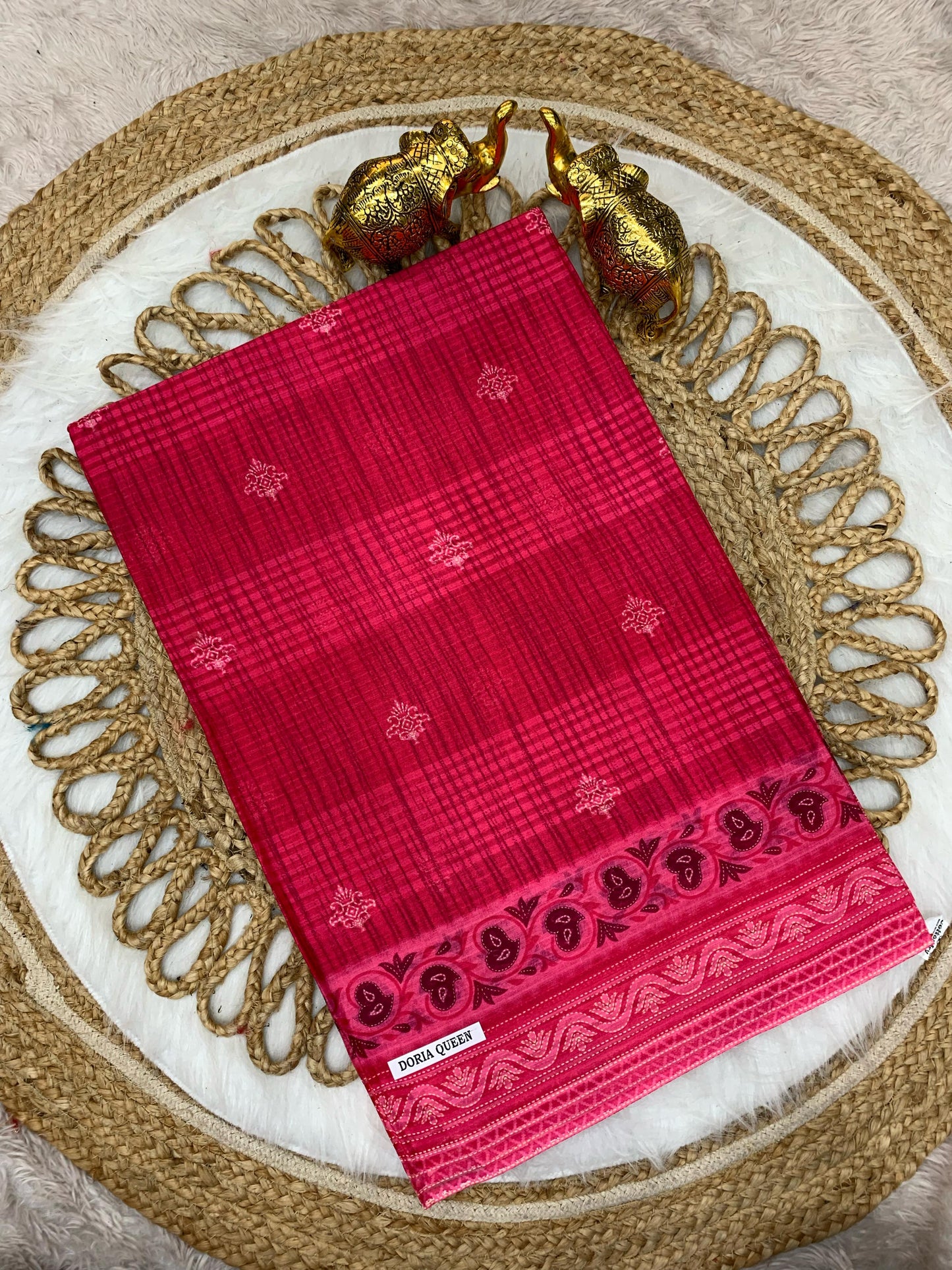 CT-DORIA-CHUNRI SUITI COTTON SAREE WITH CHUNRI PRINT WITH MOTI WORK ALL OVER