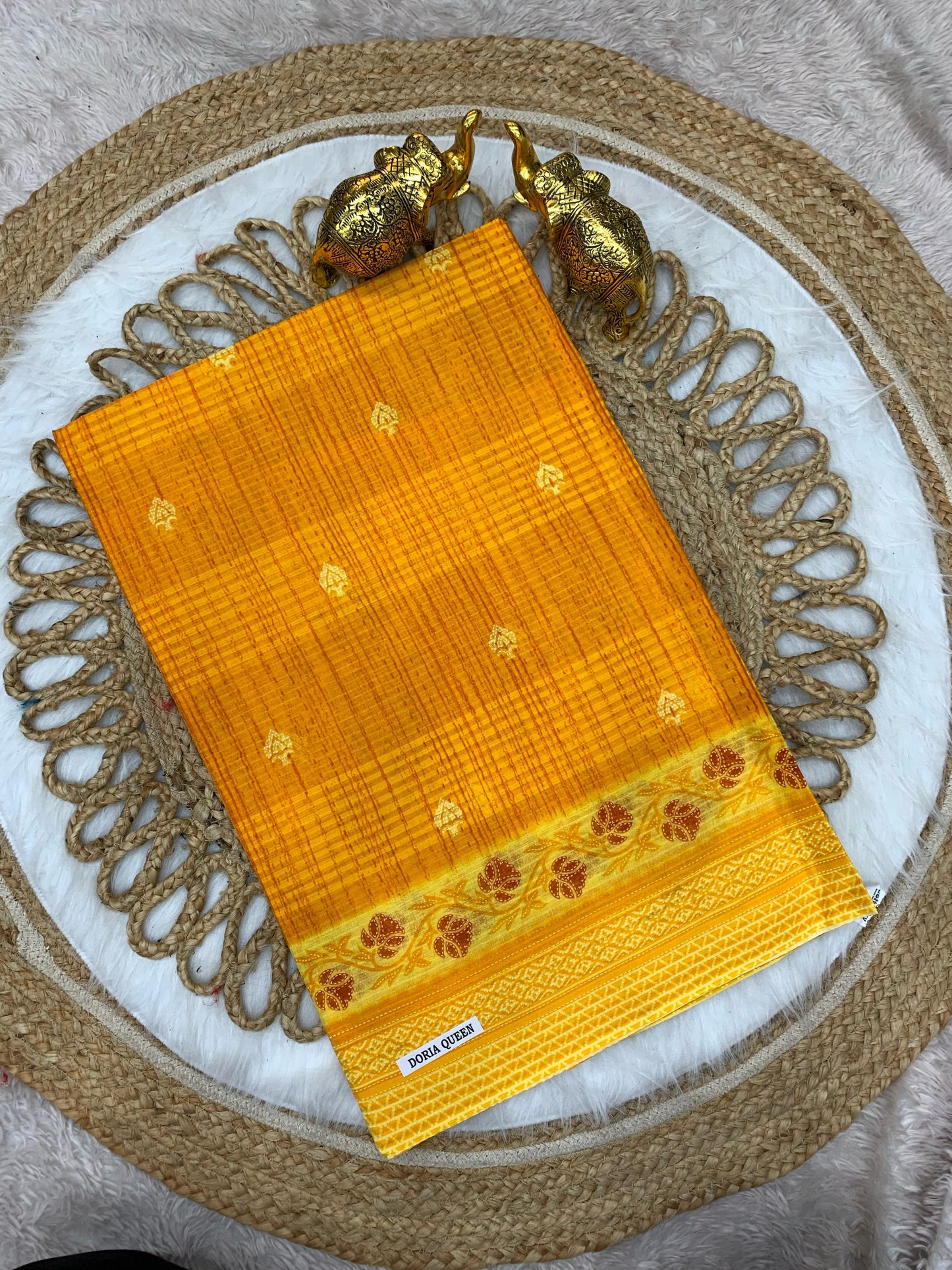 CT-DORIA-CHUNRI SUITI COTTON SAREE WITH CHUNRI PRINT WITH MOTI WORK ALL OVER