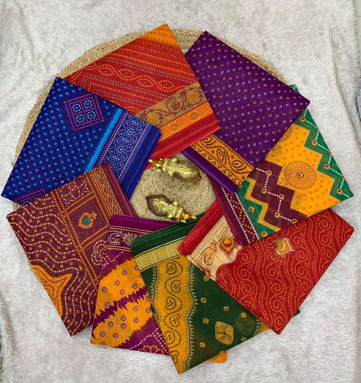 CT-JAGDAMBA-CHUNRI PURE SUTI COTTON SAREE WITH BEAUTIFUL CHUNRI PRINTS