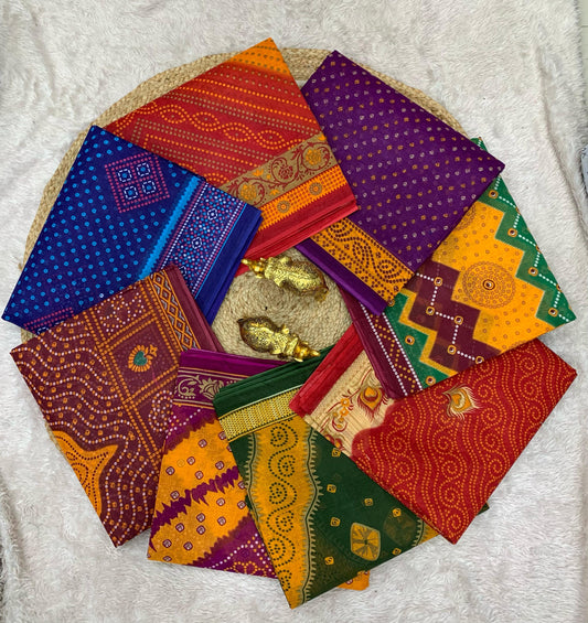 CT-JAGDAMBA-CHUNRI PURE SUTI COTTON SAREE WITH BEAUTIFUL CHUNRI PRINTS