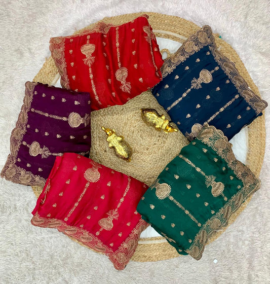 BS-SURILI SATIN SAREE WITH BEAUTIFUL MATKA EMBORIDERY DESIGN WITH DIAMOND WORK ALL OVER