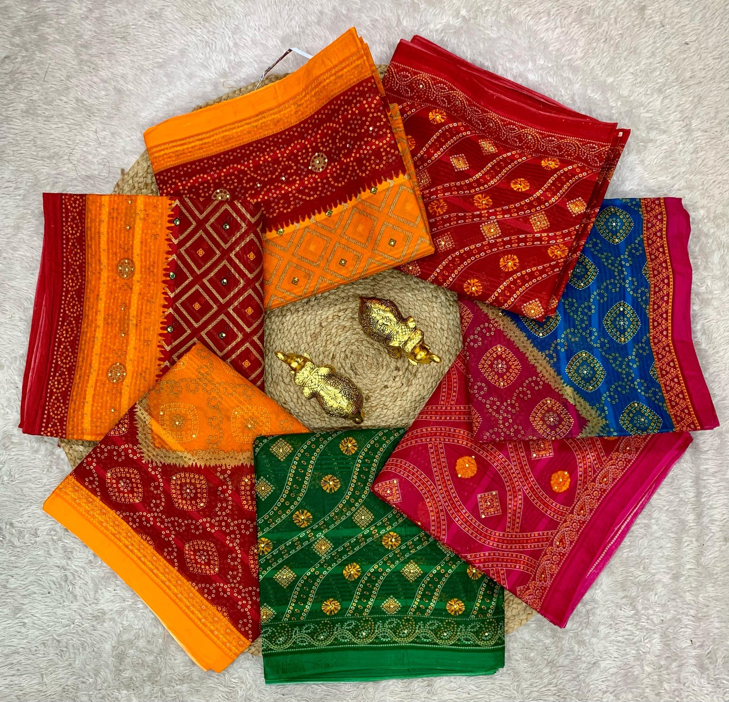 CT-DORIA-CHUNRI SUITI COTTON SAREE WITH CHUNRI PRINT WITH MOTI WORK ALL OVER