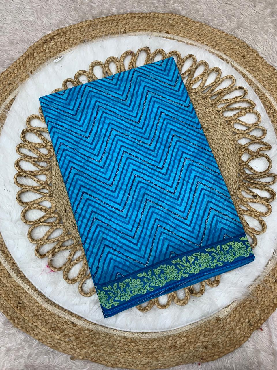 CT-WORKING WOMEN  PURE SUTI COTTON SAREE WITH BEAUTIFUL PRINTS