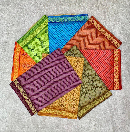 CT-WORKING WOMEN  PURE SUTI COTTON SAREE WITH BEAUTIFUL PRINTS