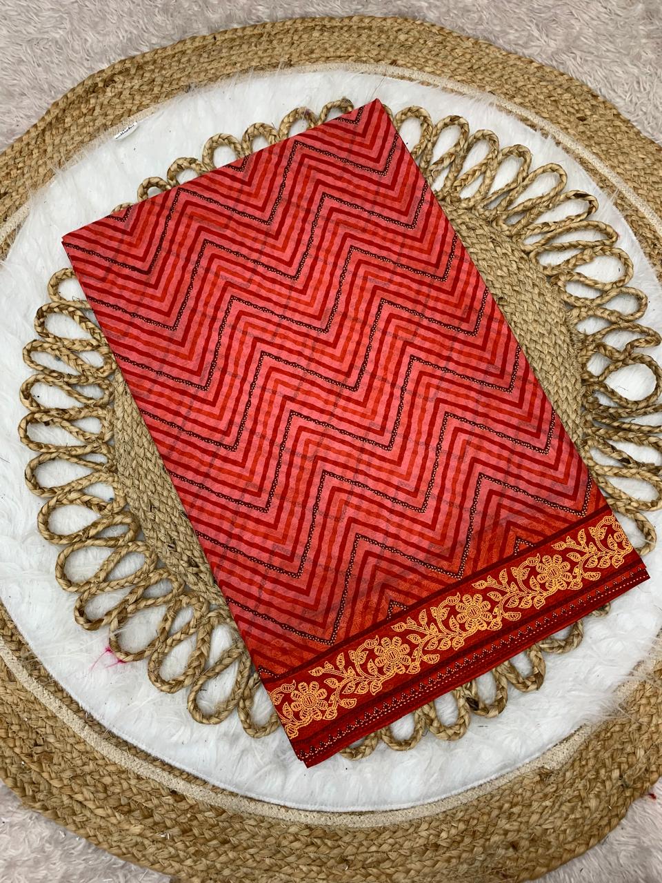 CT-WORKING WOMEN  PURE SUTI COTTON SAREE WITH BEAUTIFUL PRINTS