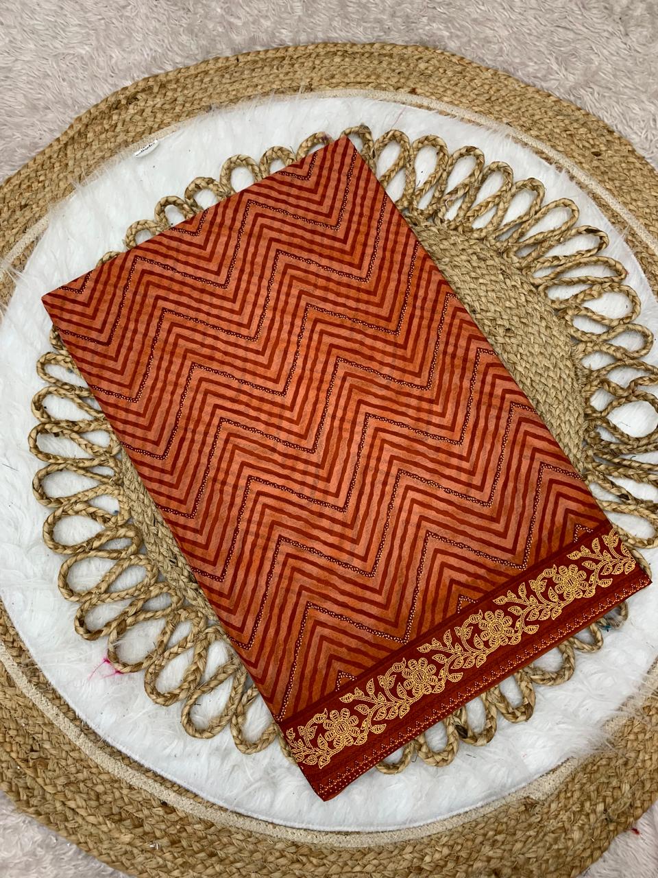 CT-WORKING WOMEN  PURE SUTI COTTON SAREE WITH BEAUTIFUL PRINTS