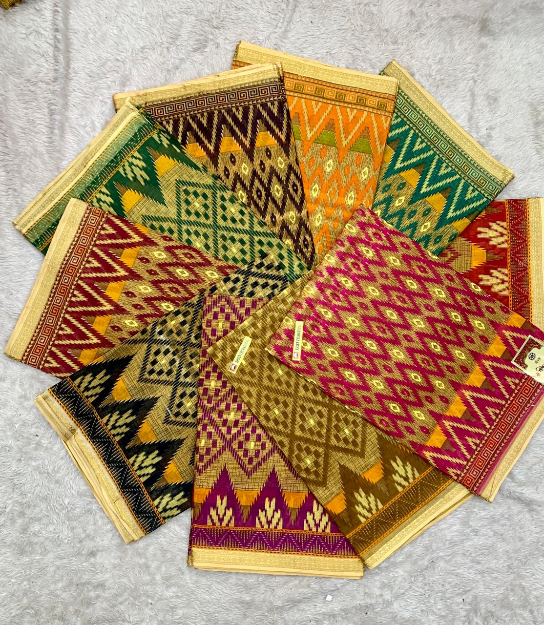 CT-KHEER CHURAM SUTI COTTON SAREE WITH BEAUTIFUL TRADITIONAL PRINT