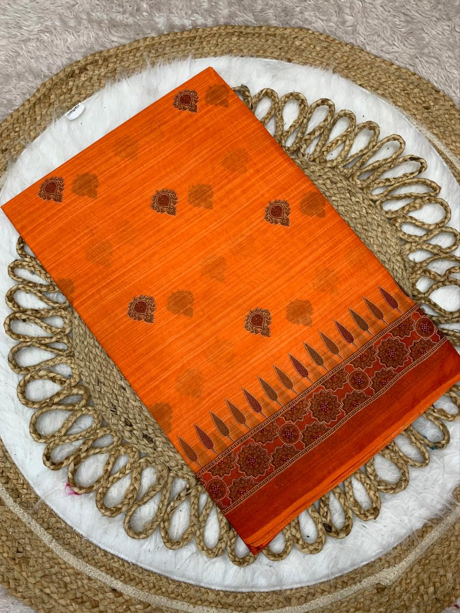CT-NAKHRALI BHABHI PURE SUTI SAREE WITH BEAUTIFUL PRINTS