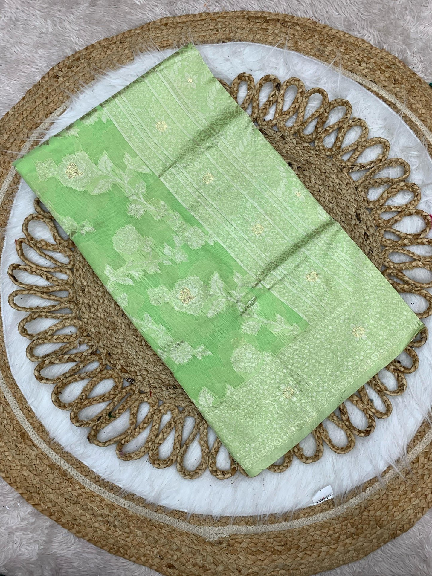 CT-MANGAL SPUN COTTON SAREE WITH MX JAREE JHAL WEAVING DESIGN WITH TASSELS ATTACHED ON PALLU