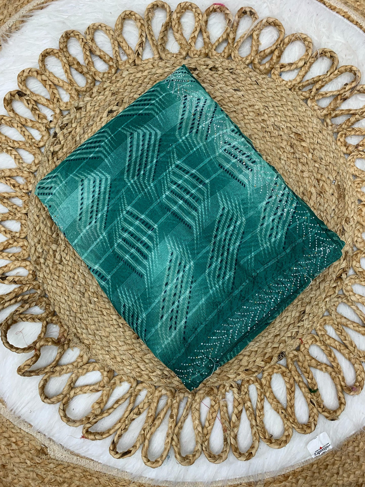 KAS-RAM-LEELA PURE PATTERN FABIRCS WITH SIROSKI BORDER AND FULL BUTHA