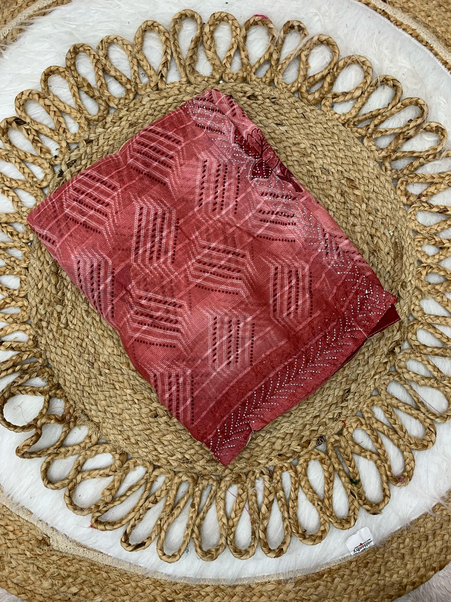 KAS-RAM-LEELA PURE PATTERN FABIRCS WITH SIROSKI BORDER AND FULL BUTHA