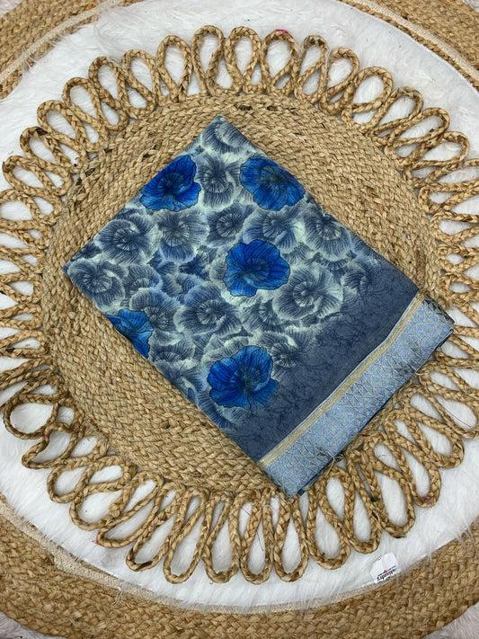 SV-7029 Georgette Saree with 2 inch diable lace with beautiful print