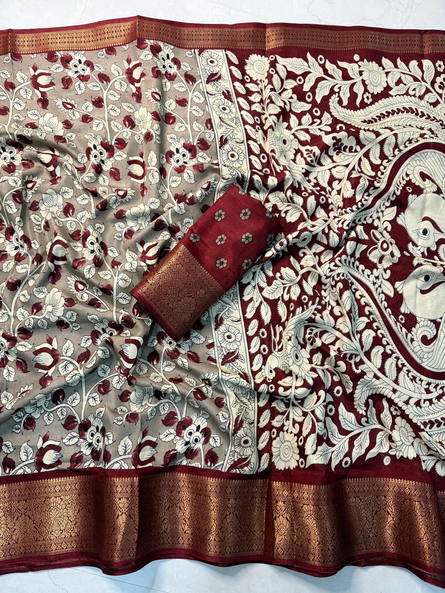 DP-PEACOCK DIGITAL DOLA SILK SAREE WITH BEAUTIFUL RICH PEACOCK PALLU WITH VIRAL DESIGN BODY WITH TASSELS