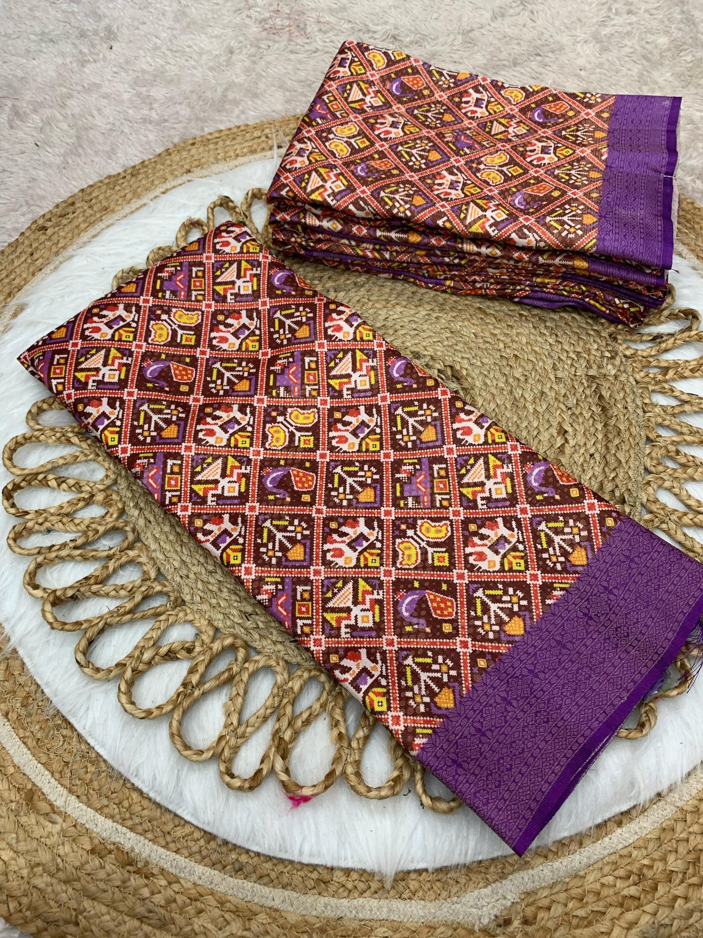 DP-PATOLA SOFTY SILK SAREE WITH BEAUTIFUL PATOLA DESIGN DIGTIAL PRINT SAREE