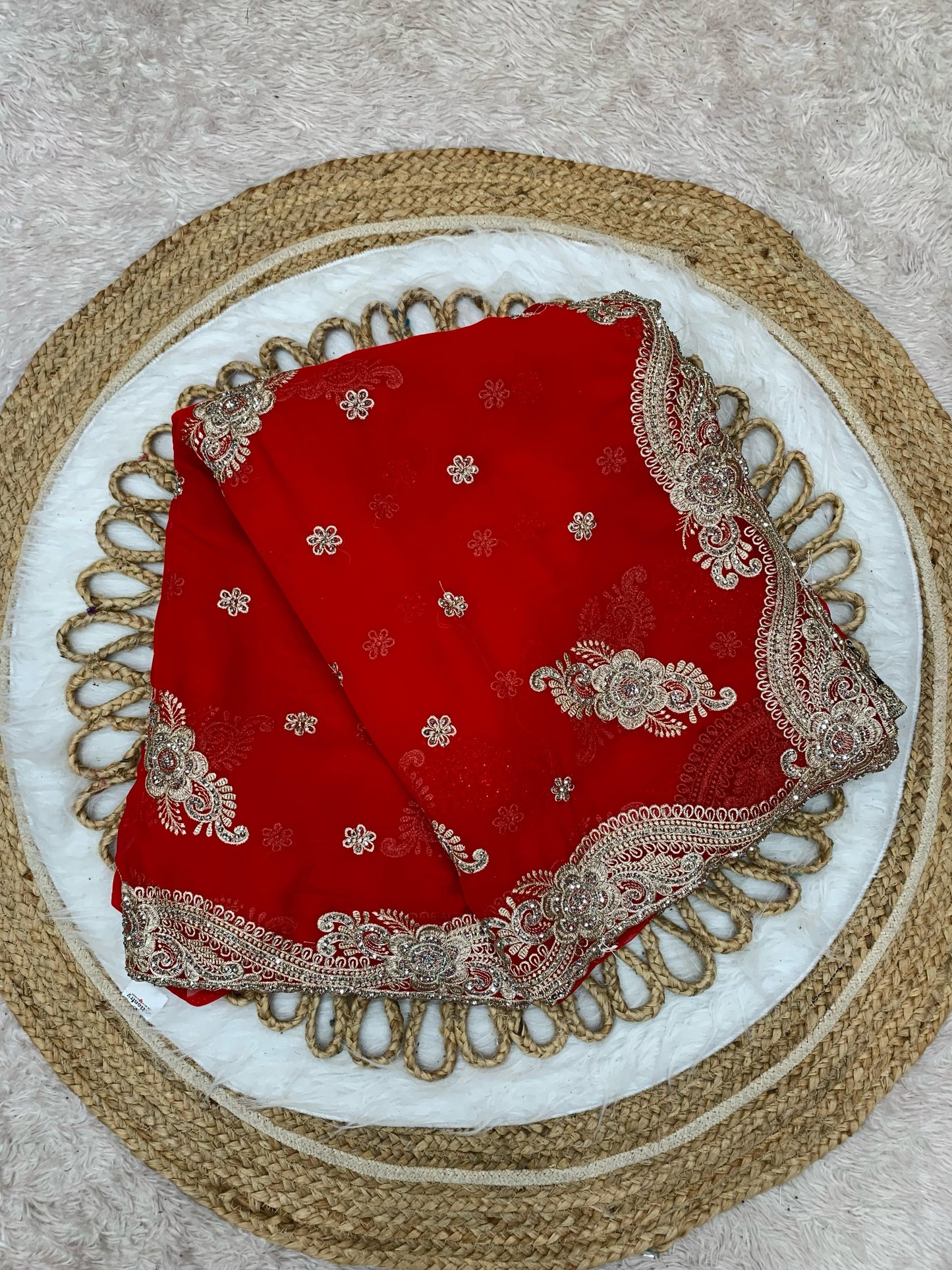 BS-LAL MOTI BLOOMING SAREE WITH BEAUTIFUL BOLYWOOD STYLE SAREE WITH HEAVY EMBORDIERY WORK WITH DIAMOND WORK