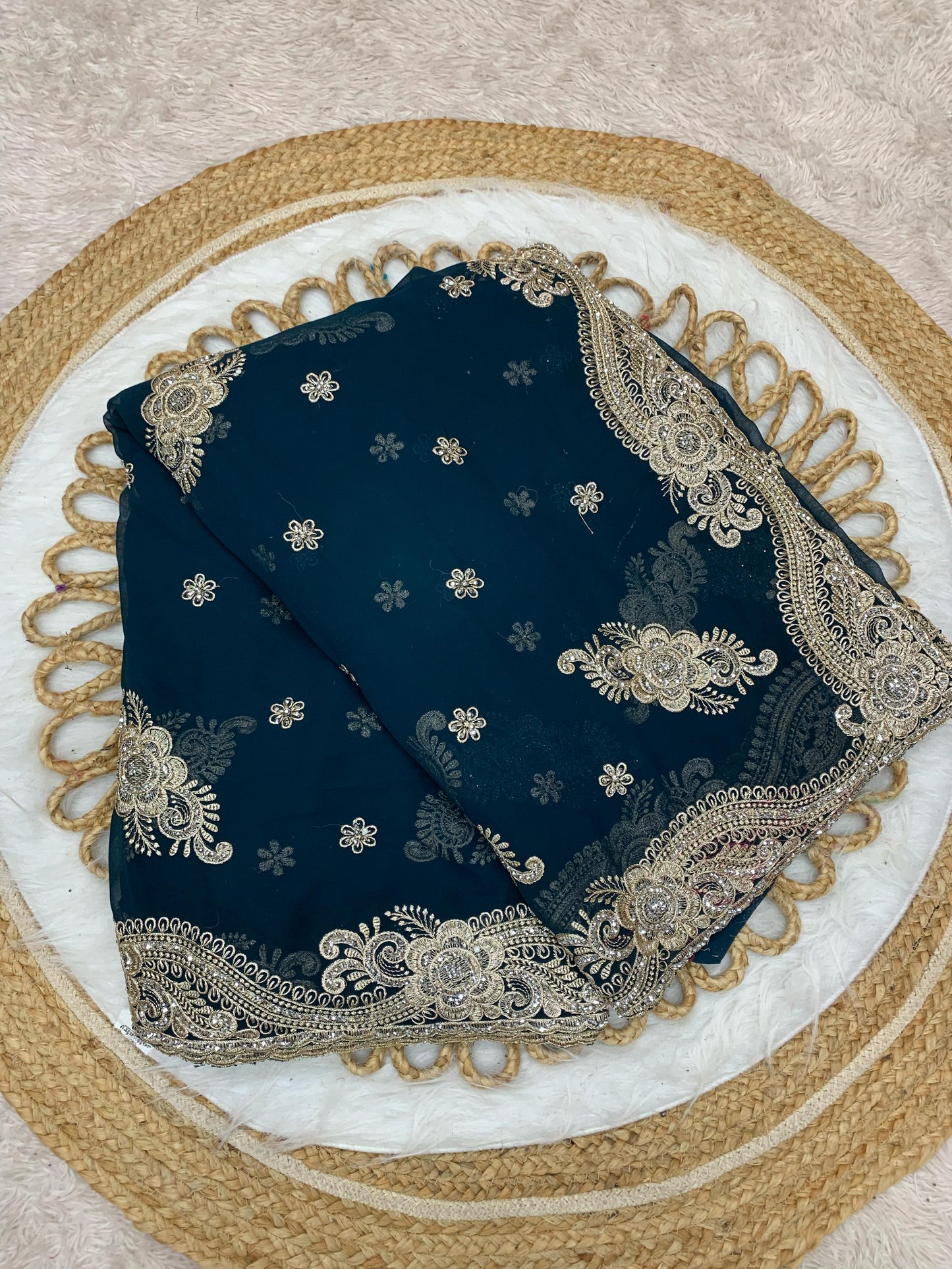 BS-LAL MOTI BLOOMING SAREE WITH BEAUTIFUL BOLYWOOD STYLE SAREE WITH HEAVY EMBORDIERY WORK WITH DIAMOND WORK