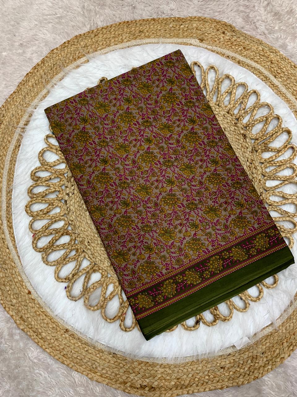 CT-SAGUN PURE SUTI COTTON SAREE WITH BEAUTIFUL PRINTS WITHOUT BP