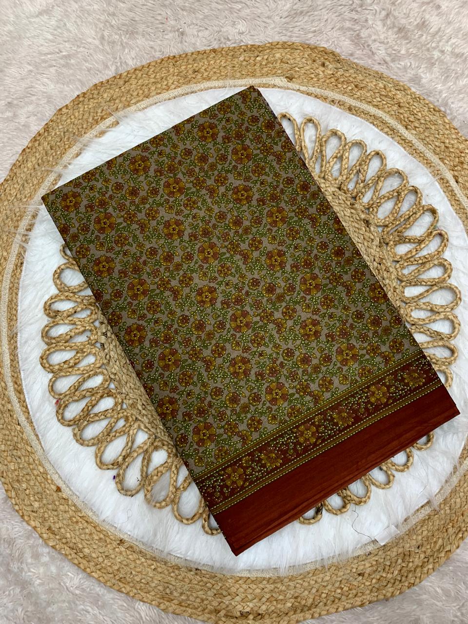 CT-SAGUN PURE SUTI COTTON SAREE WITH BEAUTIFUL PRINTS WITHOUT BP