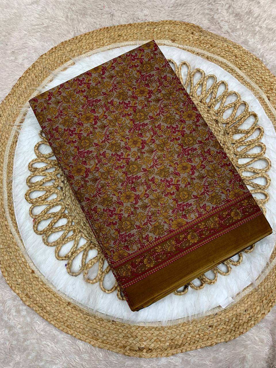 CT-SAGUN PURE SUTI COTTON SAREE WITH BEAUTIFUL PRINTS WITHOUT BP
