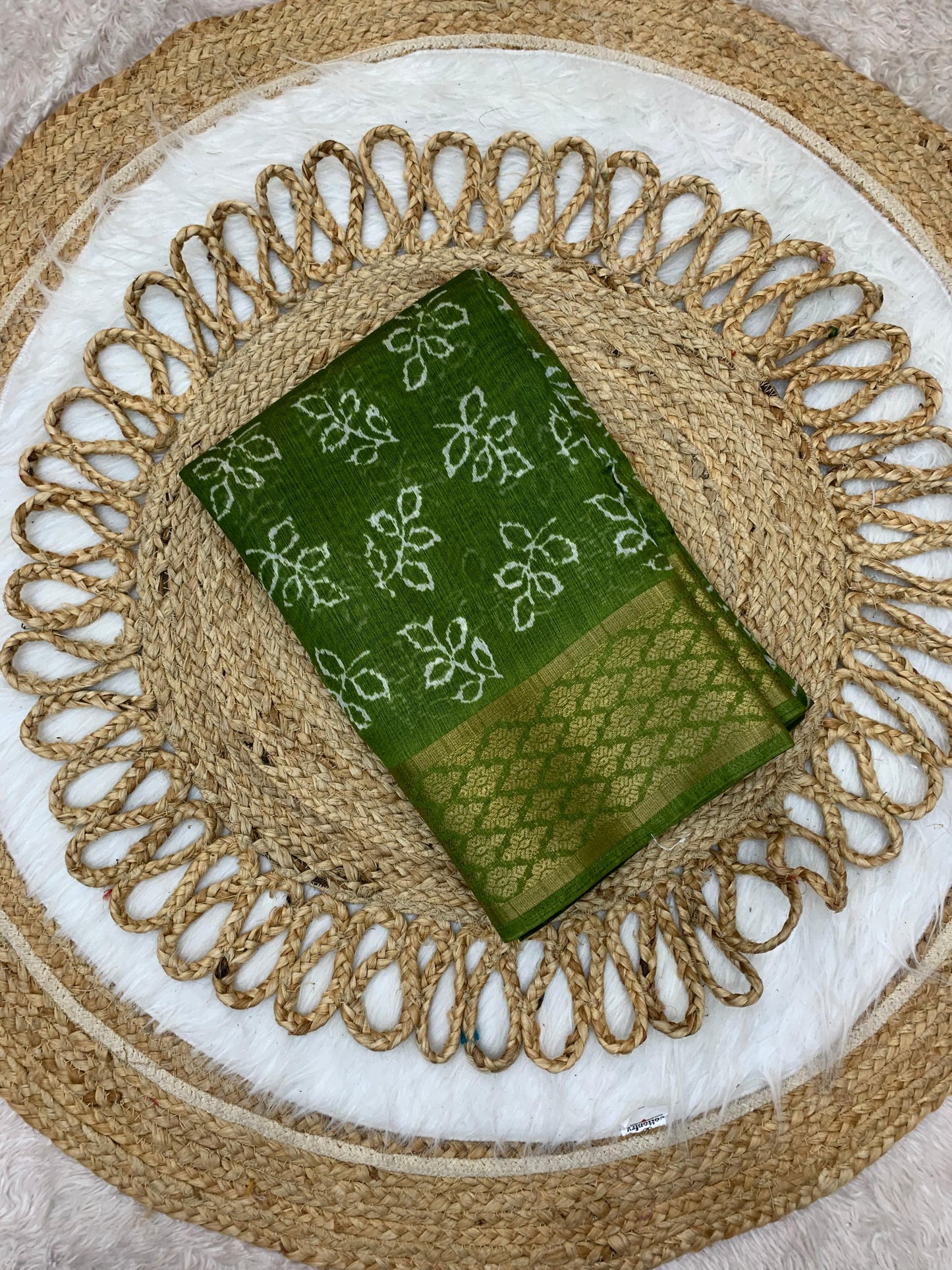 CP-7072 LINEN COTTON SAREE WITH BEAUTIFUL PRINT