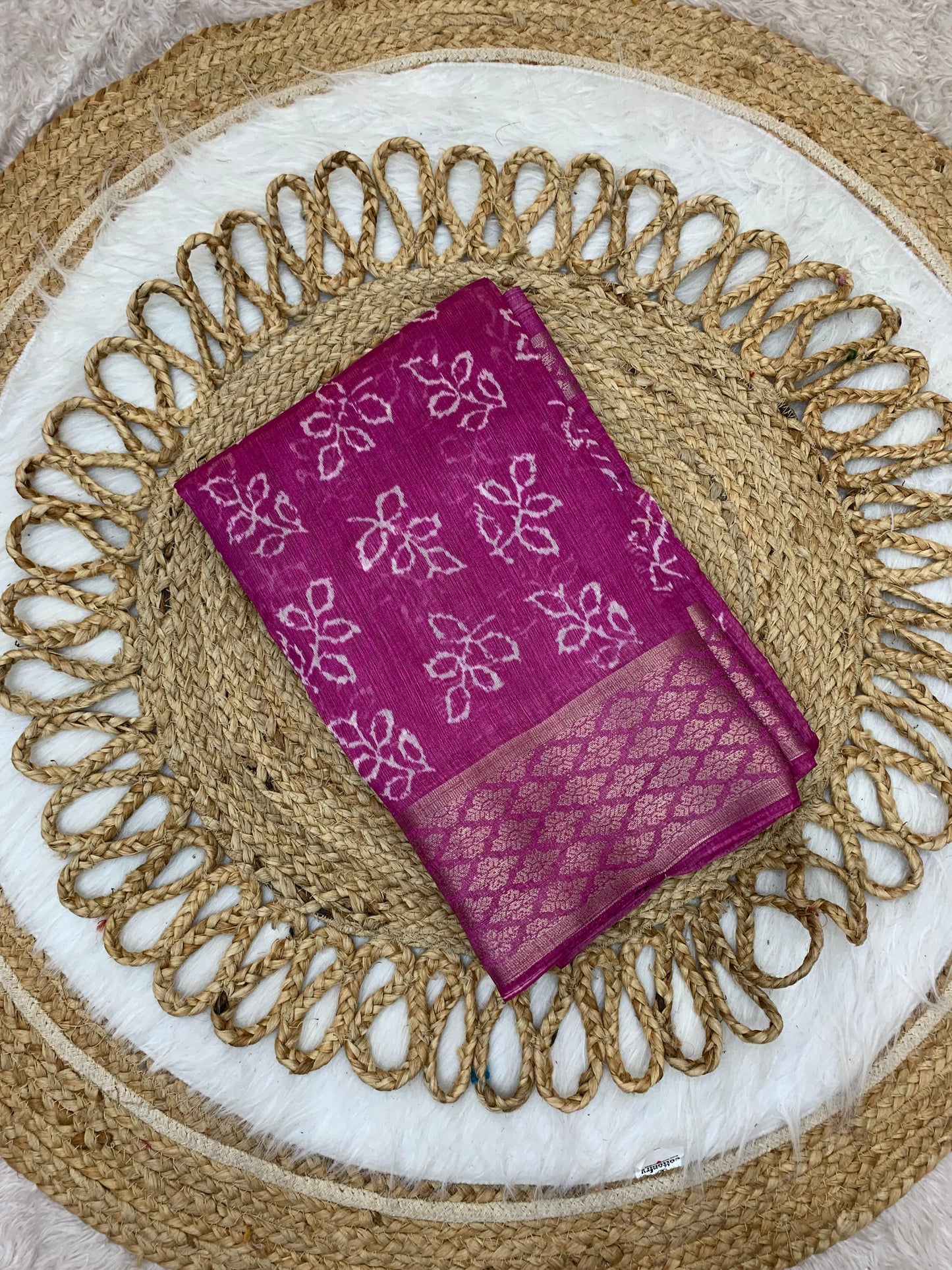 CP-7072 LINEN COTTON SAREE WITH BEAUTIFUL PRINT