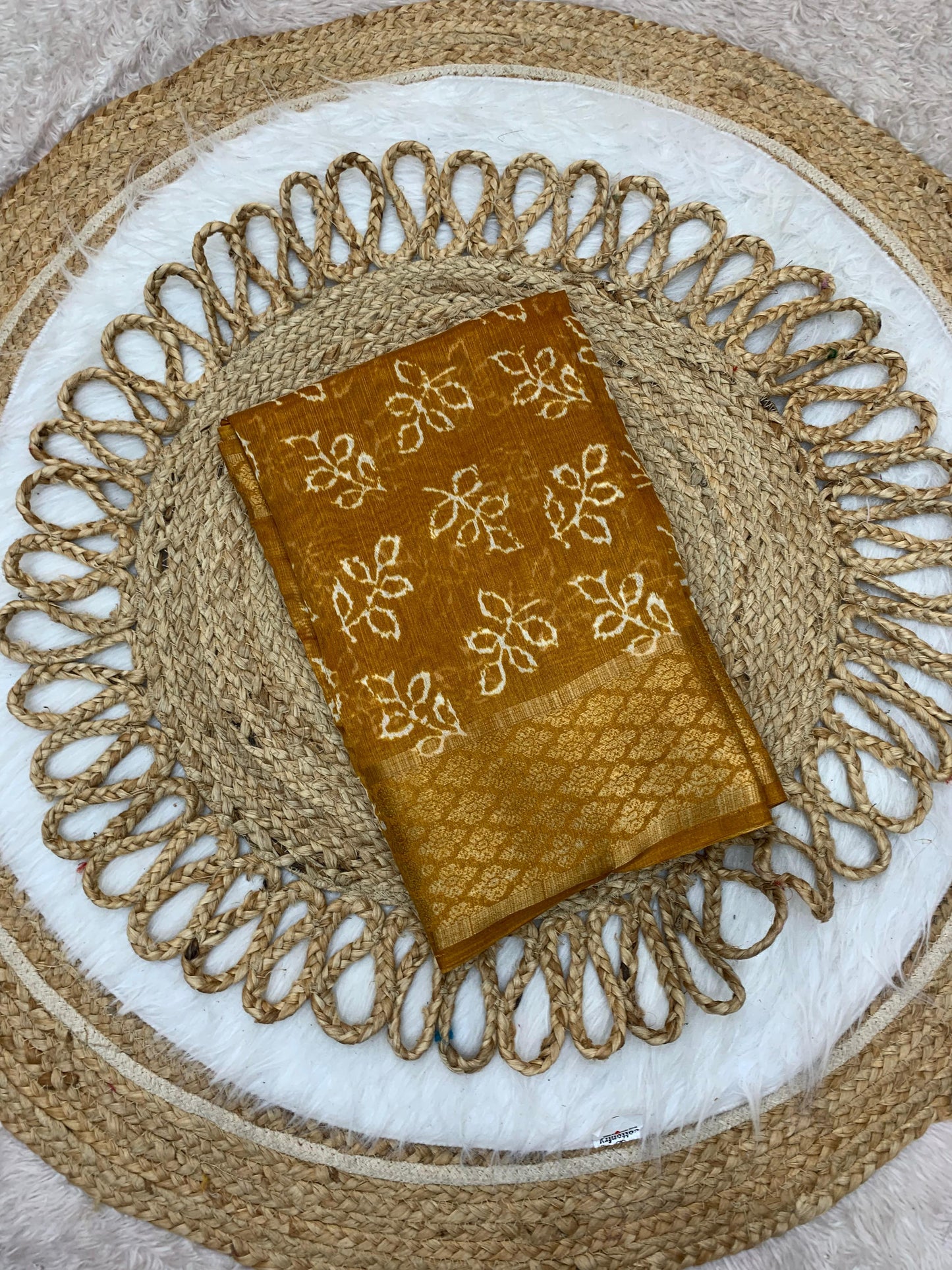 CP-7072 LINEN COTTON SAREE WITH BEAUTIFUL PRINT
