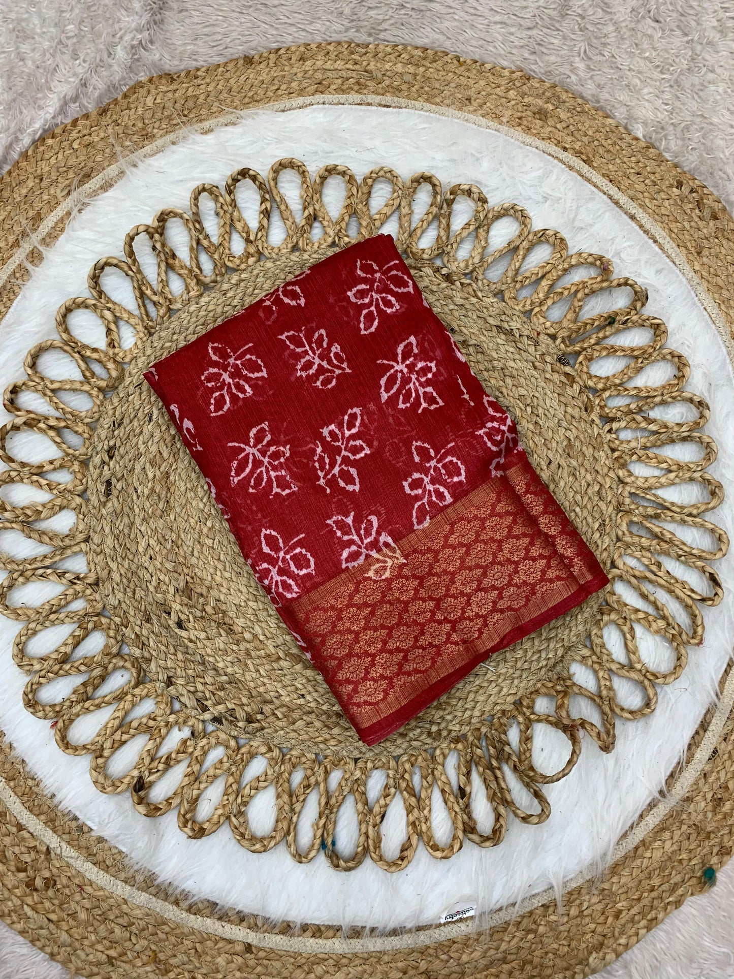 CP-7072 LINEN COTTON SAREE WITH BEAUTIFUL PRINT