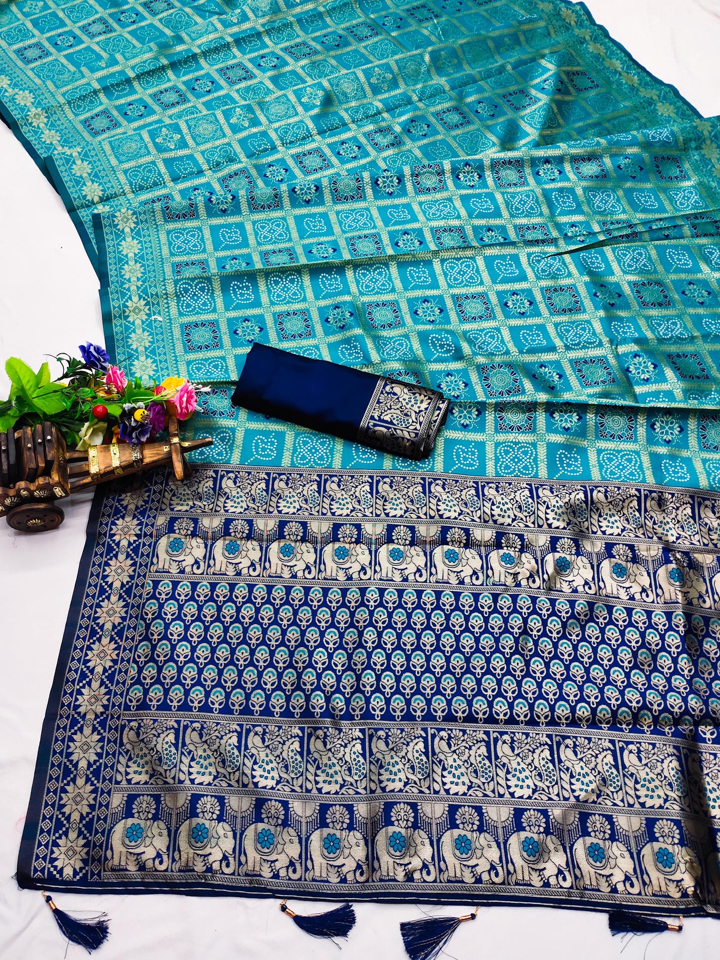 CH-MEWAR KOTA SOFT SILK SAREE WITH BEAUTIFUL GRAND PALLU WITH BANDANI GHARCHOLA DESIGN