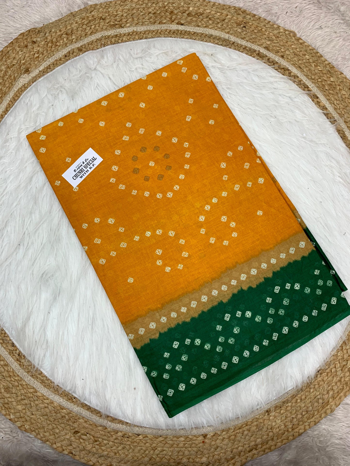 CT-CHUNRI-SPEICAL PURE SUTI COTTON SAREE WITH BEAUTIFUL CHUNRI PRINTS