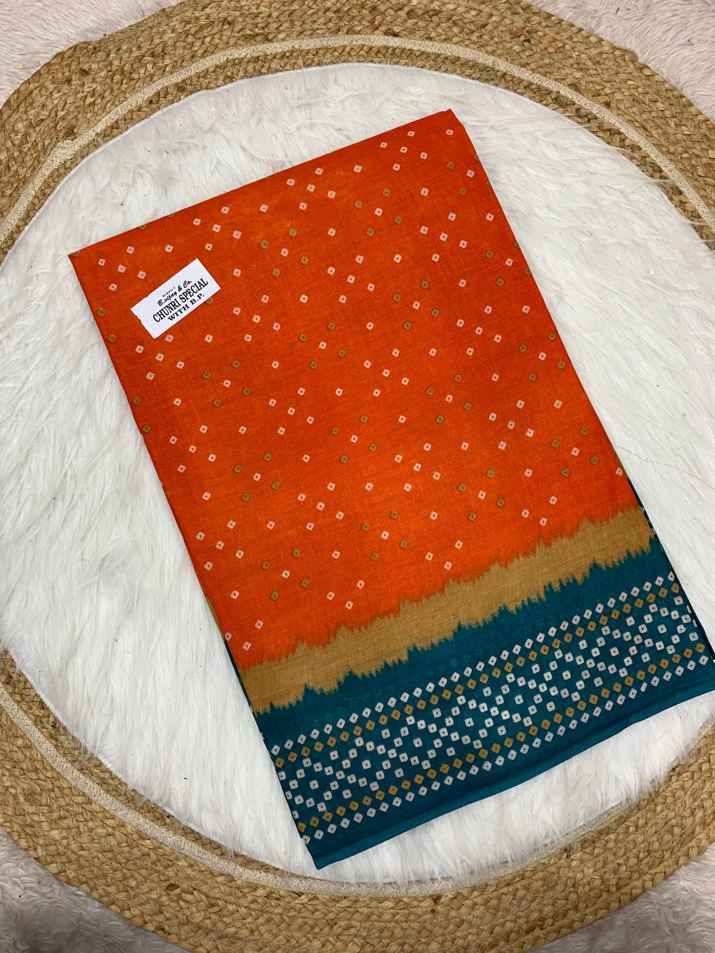 CT-CHUNRI-SPEICAL PURE SUTI COTTON SAREE WITH BEAUTIFUL CHUNRI PRINTS