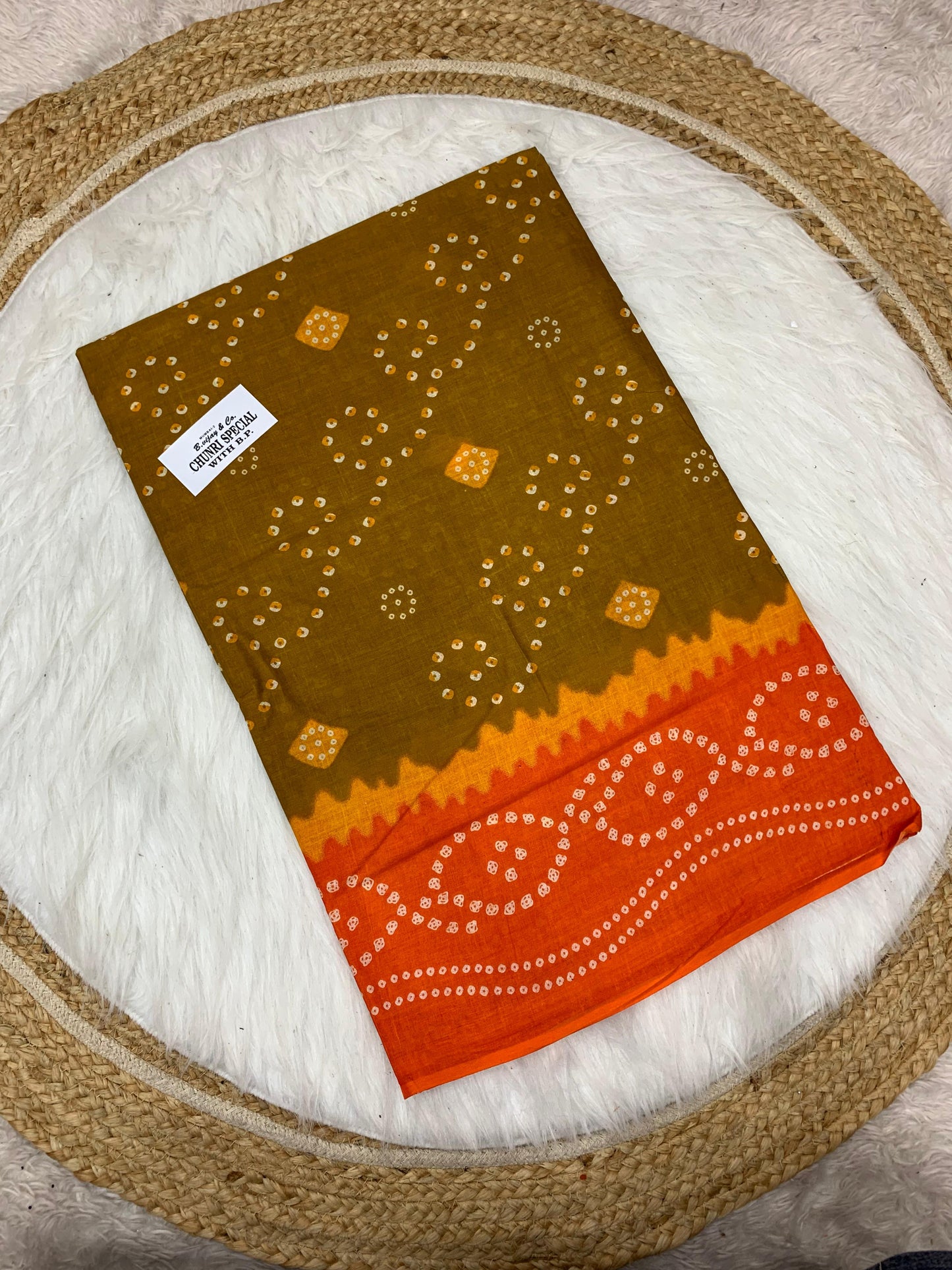 CT-CHUNRI-SPEICAL PURE SUTI COTTON SAREE WITH BEAUTIFUL CHUNRI PRINTS