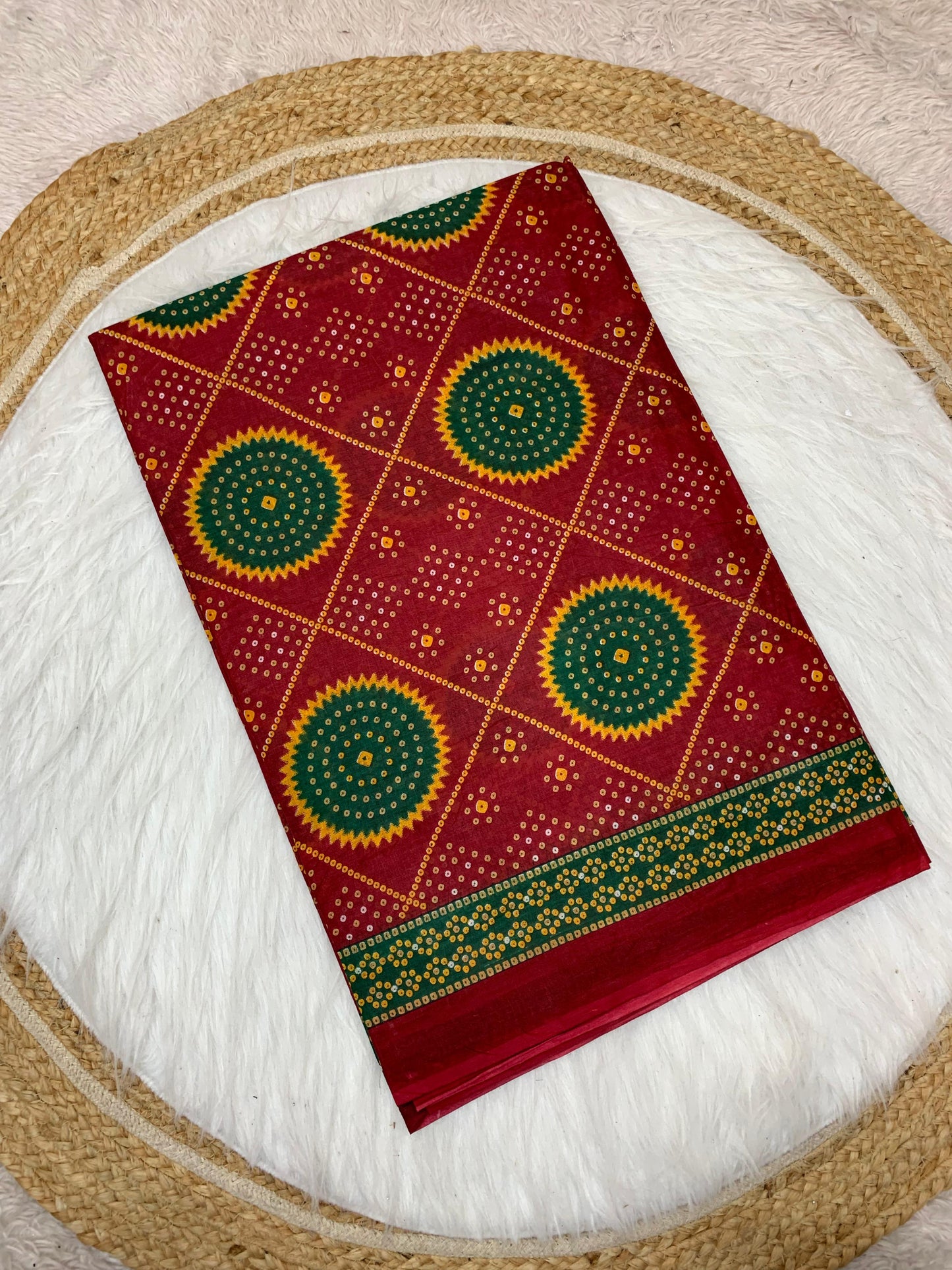 CT-CHUNRI-SPEICAL PURE SUTI COTTON SAREE WITH BEAUTIFUL CHUNRI PRINTS
