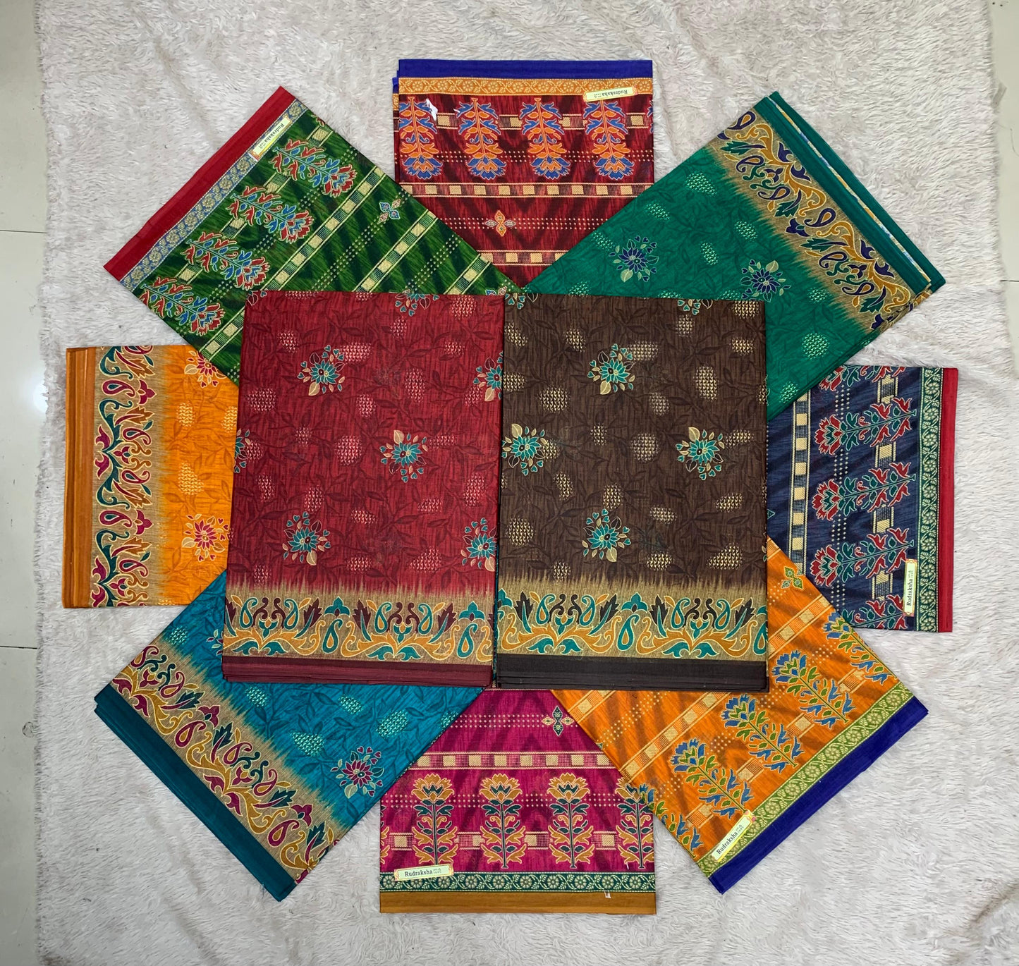CT-RUDRAKSHA PURE SUTI COTTON SAREE WITH BEAUTIFUL PRINTS WITHOUT BP