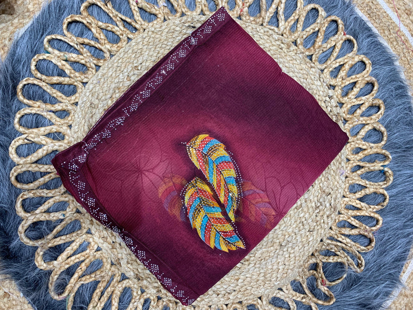 RR-RADHA WEIGHLTESS SAREE WITH BEAUTIFUL LACE BORDER WITH BUTTA SIROSKI