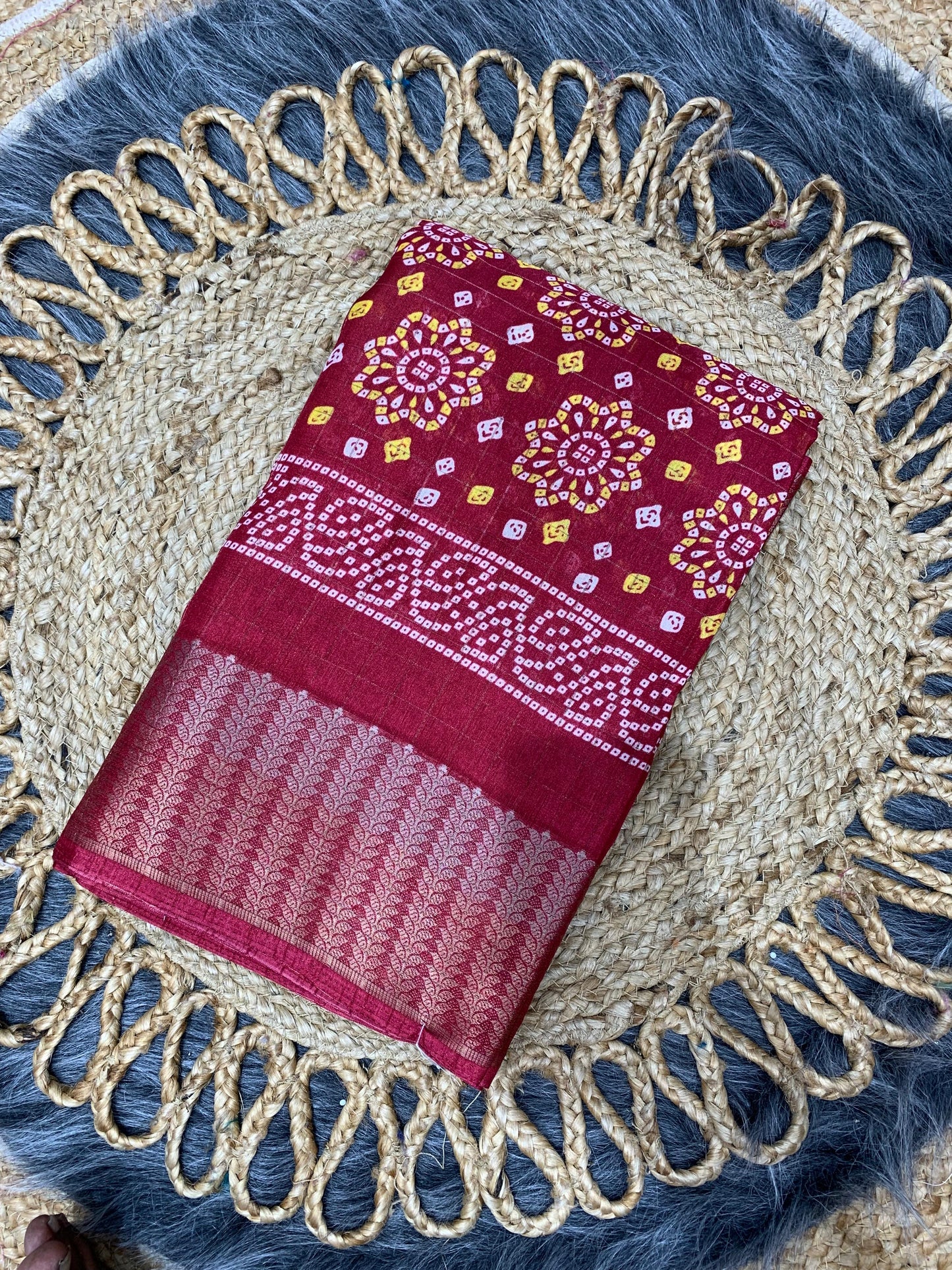 RK-7012 DOLA RIKO SAREE WITH BEAUTIFUL PRINT WITH JAREE LINING
