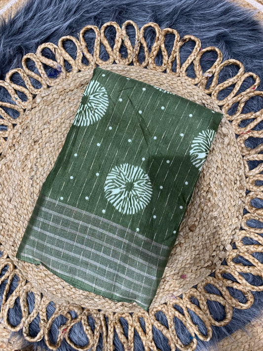 RK-7014 DOLA RIKO SAREE WITH BEAUTIFUL PRINT WITH JAREE LINING