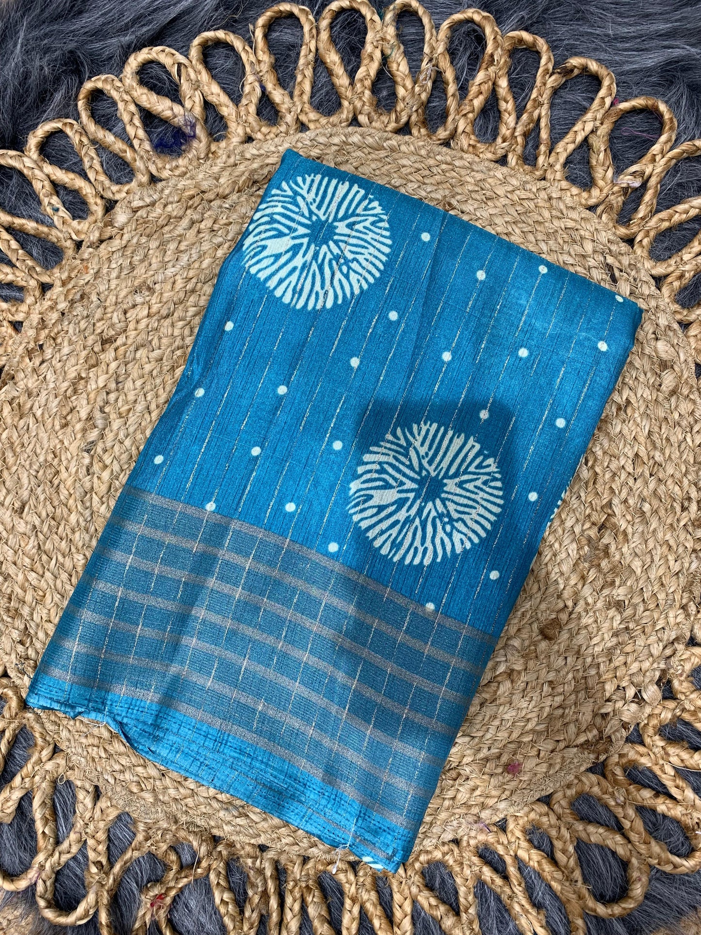 RK-7014 DOLA RIKO SAREE WITH BEAUTIFUL PRINT WITH JAREE LINING