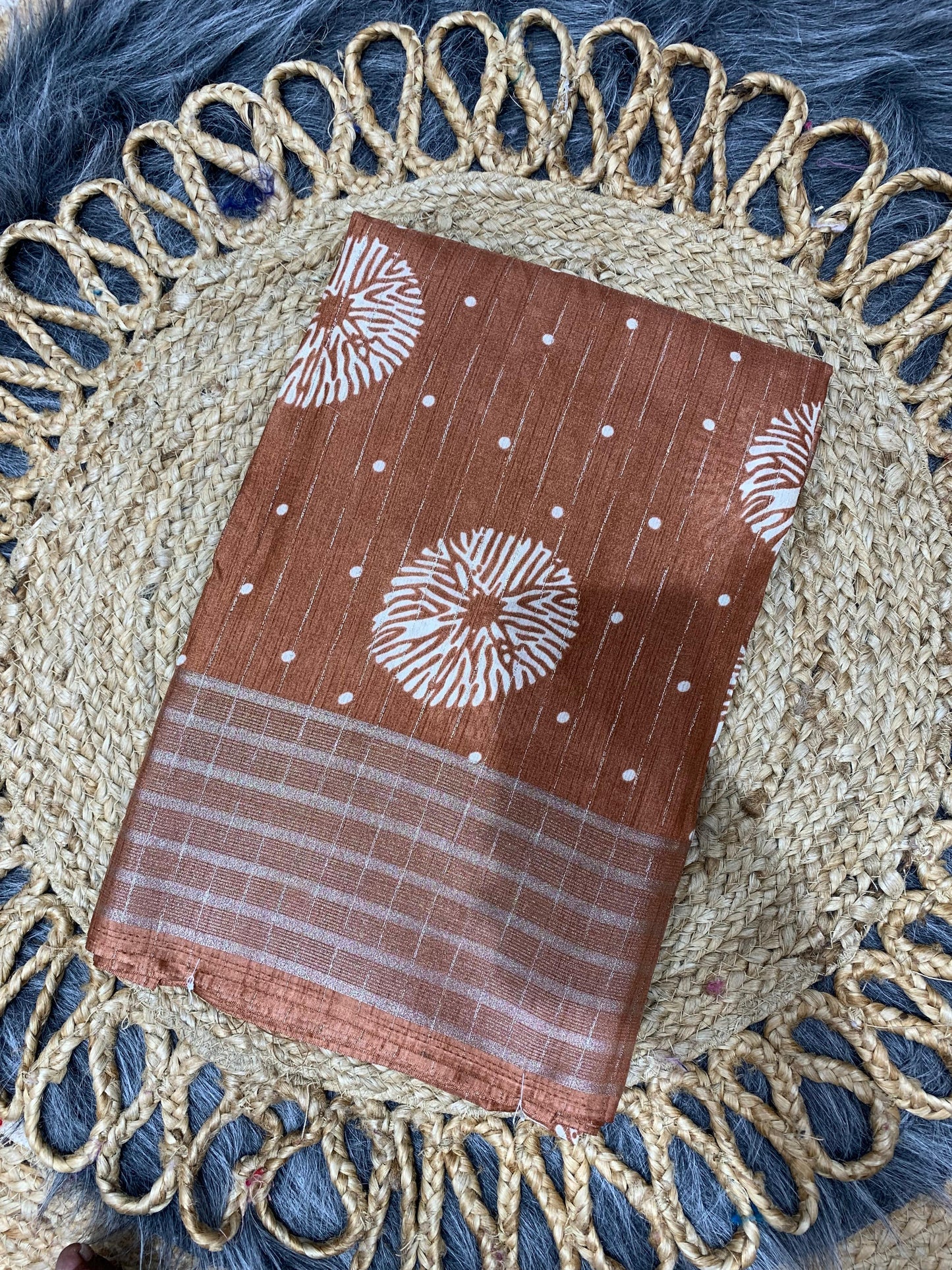 RK-7014 DOLA RIKO SAREE WITH BEAUTIFUL PRINT WITH JAREE LINING