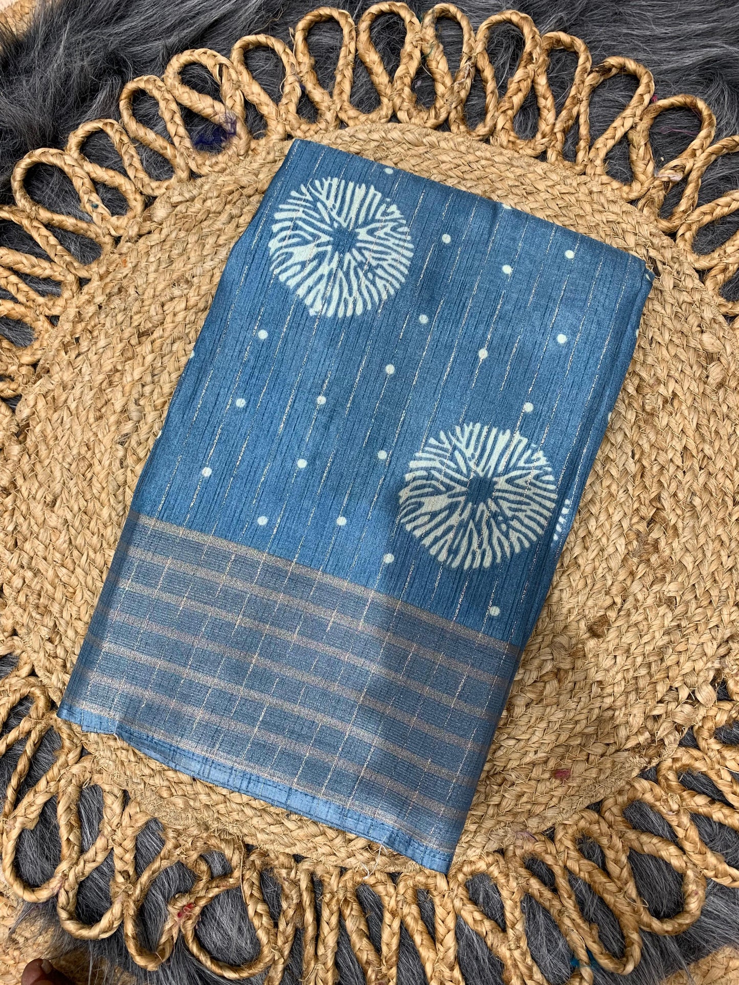 RK-7014 DOLA RIKO SAREE WITH BEAUTIFUL PRINT WITH JAREE LINING